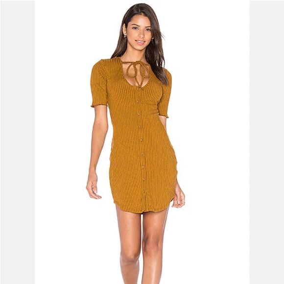 Privacy Please Dresses & Skirts - Revolve privacy‎ please prentiss dress camel/brown ribbed knit button front M